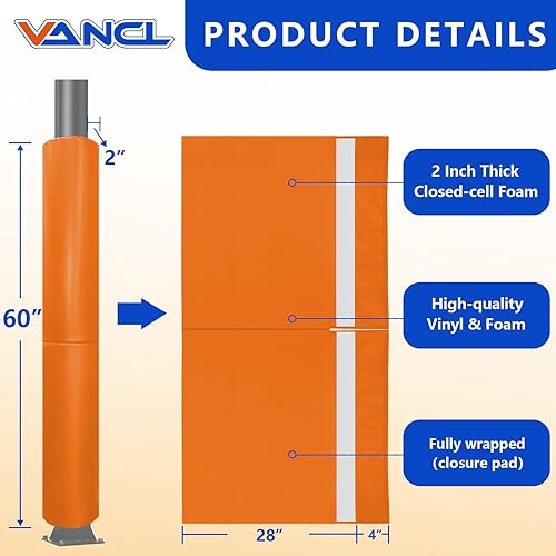 Vista 119 de Almohadilla de seguridad resistente para postes redondos de 3 a 5 pulgadas, impermeable y duradera, garaje, sótano, almohadilla de seguridad