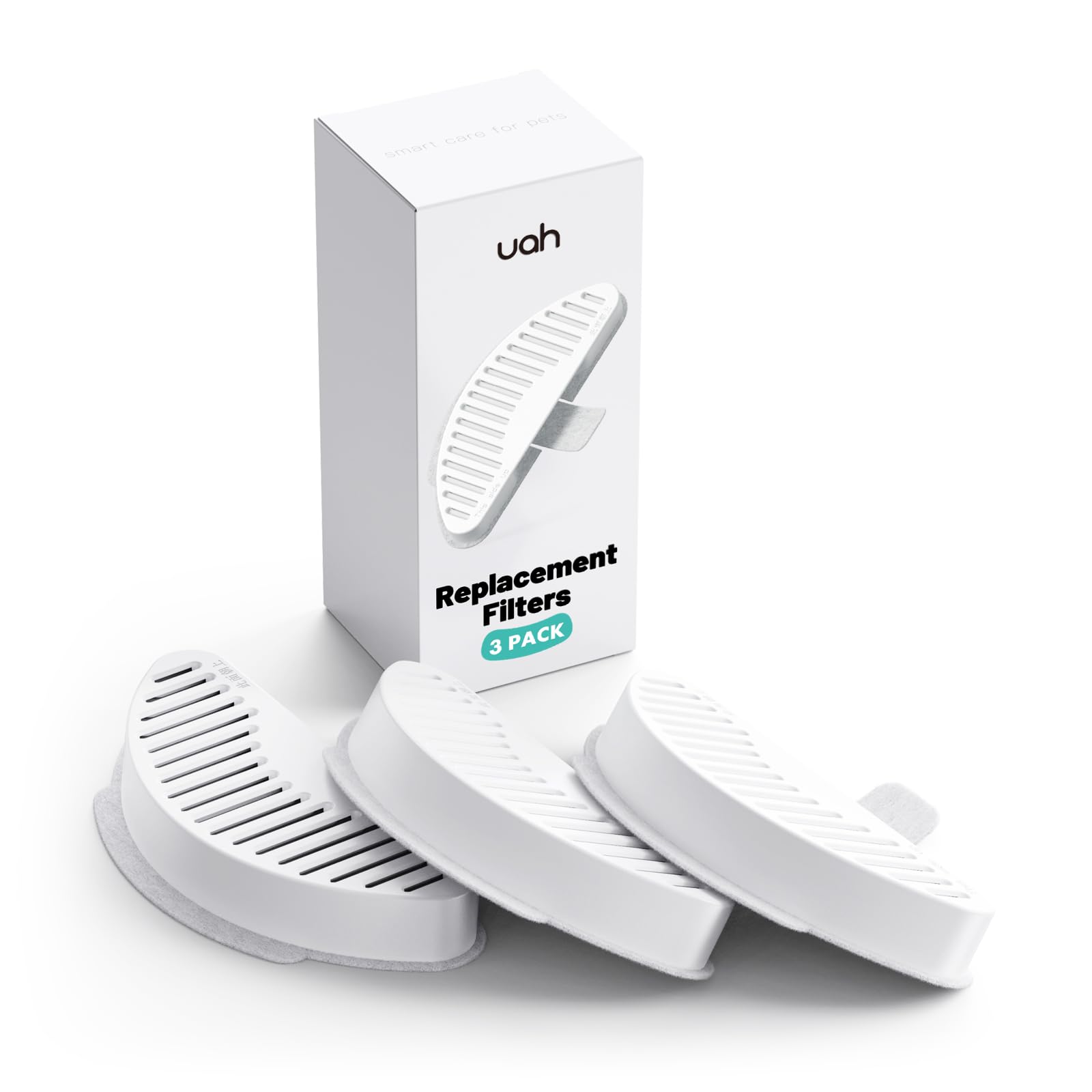 uahpet Official Water Fountain Filters Upgraded 3 Filters & 6 Sponges for 67oz/2L Automatic Pet Fountain