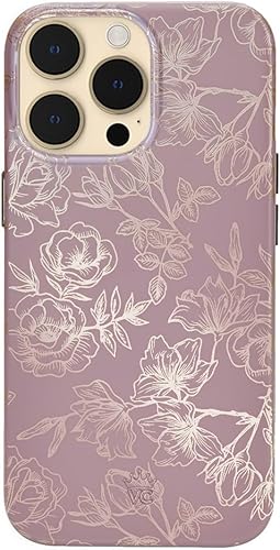 Velvet Caviar Funda diseñada para iPhone 14 PRO MAX con diseño floral probada en caídas de 10 pies, compatible con MagSafe, forro protector de