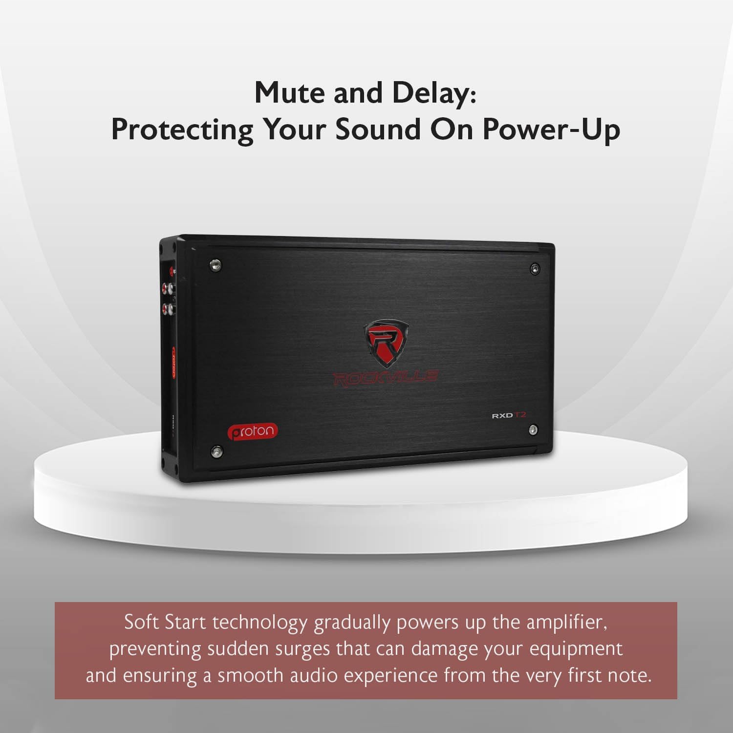 Rockville RXD-T2 2400W 2-Channel 2-Ohm Micro Car Amplifier, Dyno-Certified, MOSFET, Adjustable Crossover, Class-D, Perfect for Car Audio and Subs