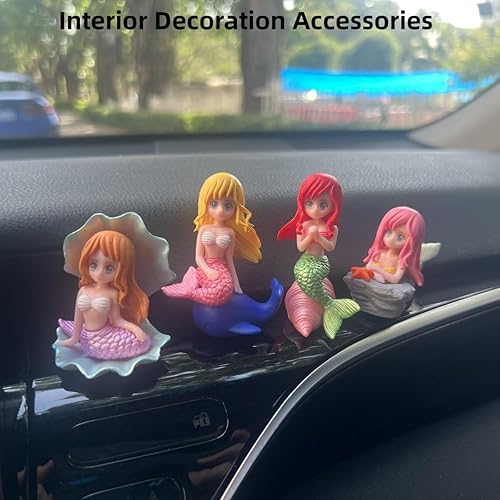 Miniatura 8 de LONCESS Figuras de sirena en miniatura, accesorios de jardín de hadas de sirena para manualidades, terrario, decoración de paisaje de musgo en