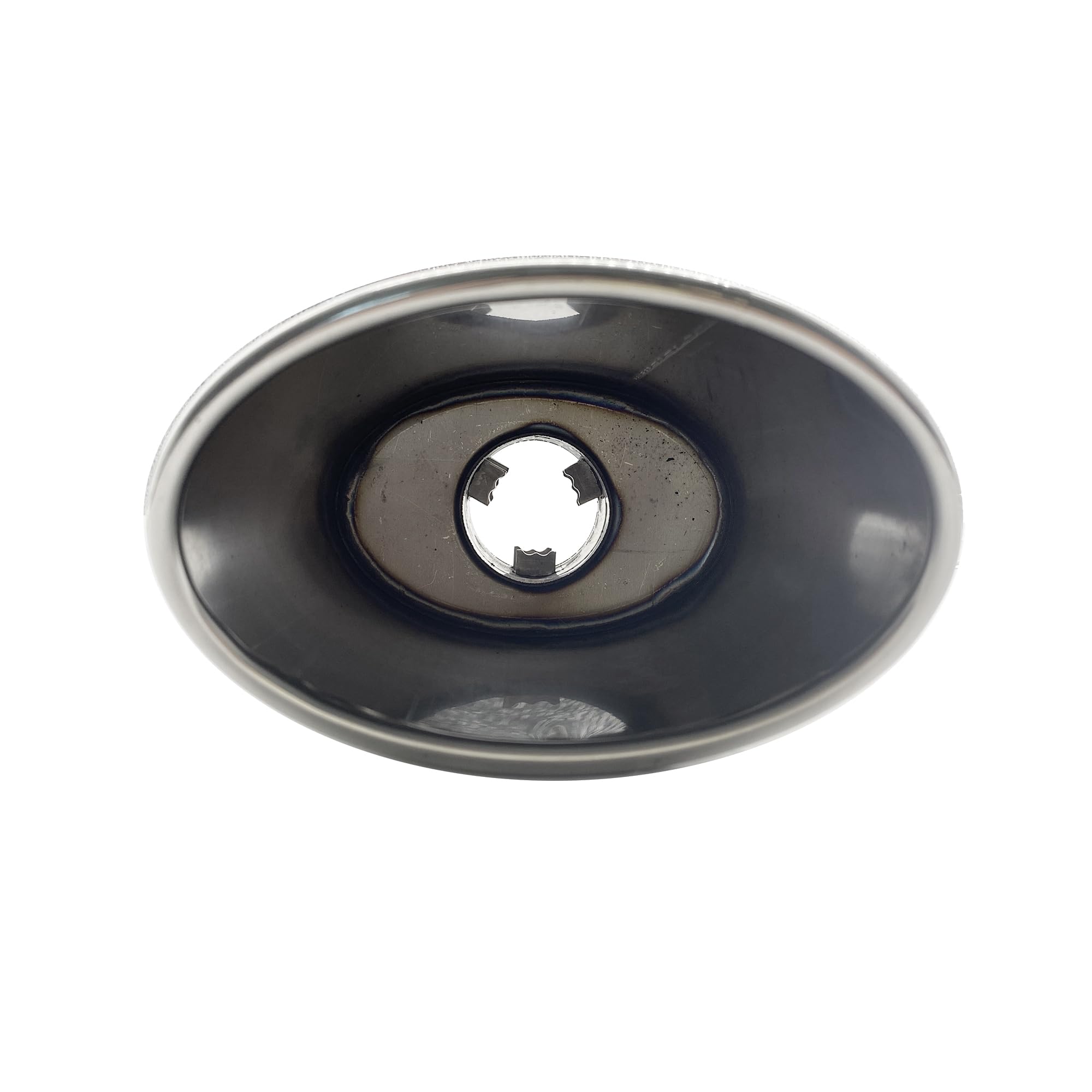 Simoni Racing TRX/33 Terminale di Scarico Ovale Inclinato Universale in Acciaio Inox Lucidato a Specchio, Uscita 150x100 mm, Ingresso 57 mm, Lunghezza 255 mm, Taglio Inclinato, con Bulloni