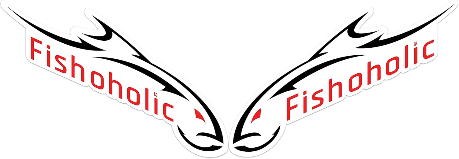 Fishoholic Waterproof Fish Decal Sticker - 3 Stickers Total. Great Fishing Gift to Put on Window Bumper Boat Truck Car Coffee Mug for Fishaholic Fisherman Boat Letters (3-WhtRED-11x5) - Image 7