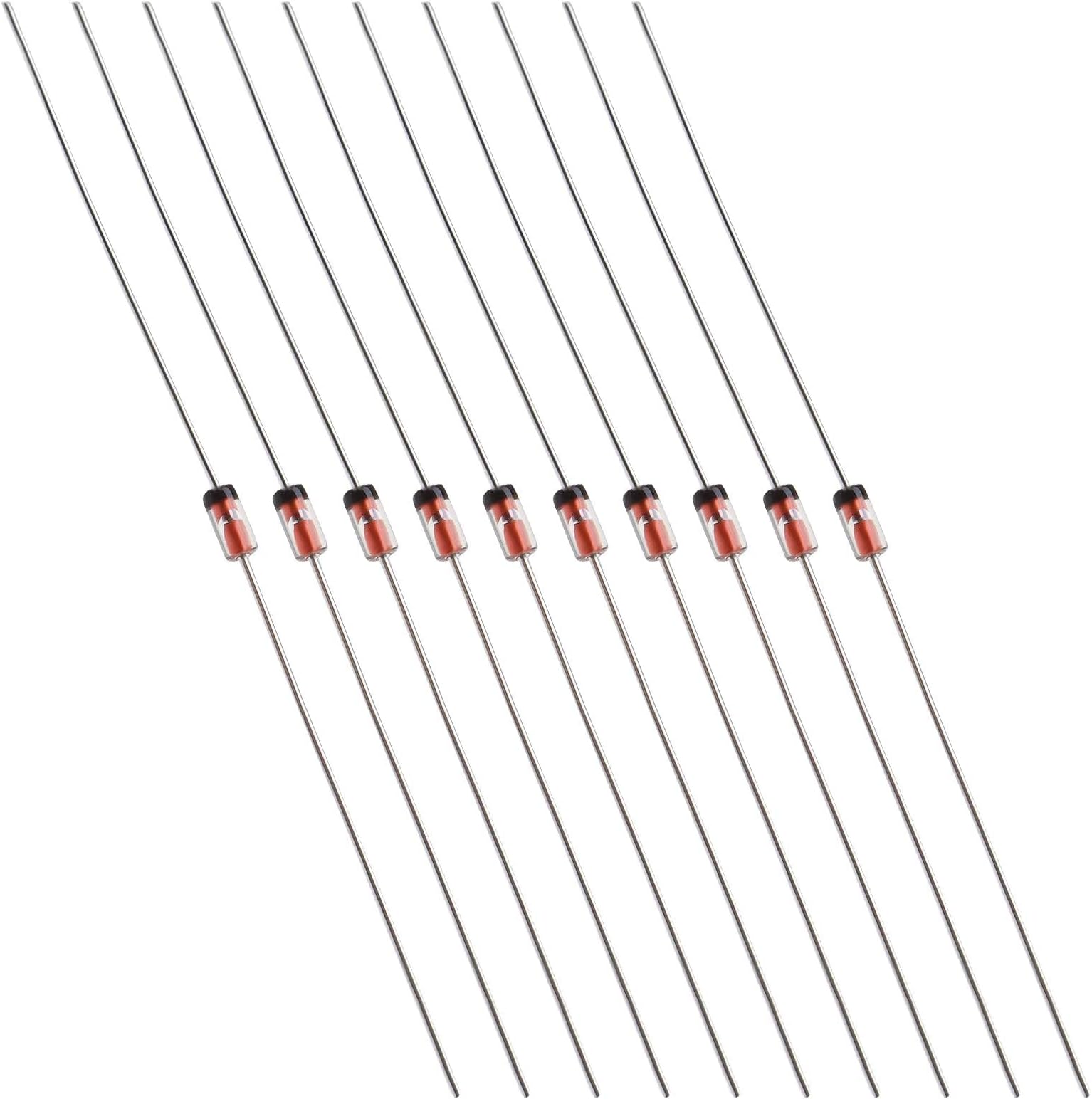 OTOTEC 50PCS 1N34A Germanium Diode 50mA 65V Axial 1N34A Electronic Silicon Diodes Electronic Components for AM FM TV-IF Applications