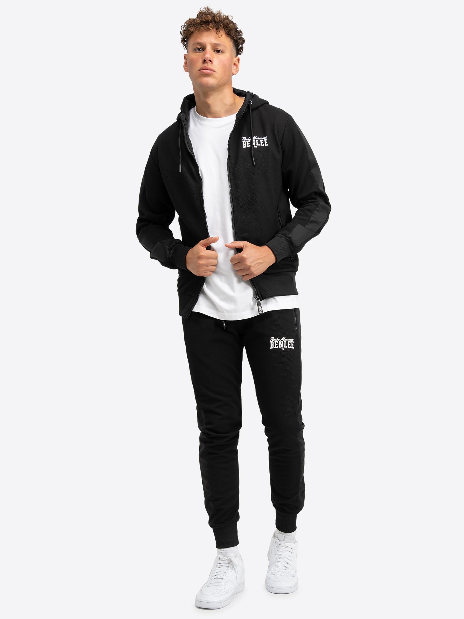 BENLEE Męski dres treningowy z kapturem, wąski krój, HACKBERRY