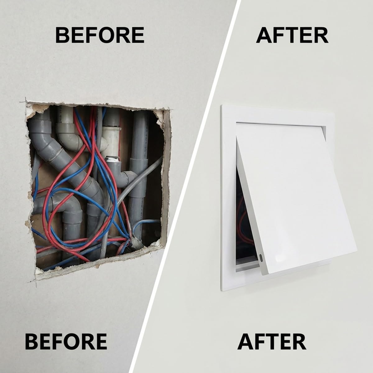 Trampilla Pladur de Aluminio Premium con Sistema Magnético a Presión, Puerta de Inspección Metálica para Paredes, Panel de Registro para Climatización y Cuadro Eléctrico(Negro,300 x350 mm)