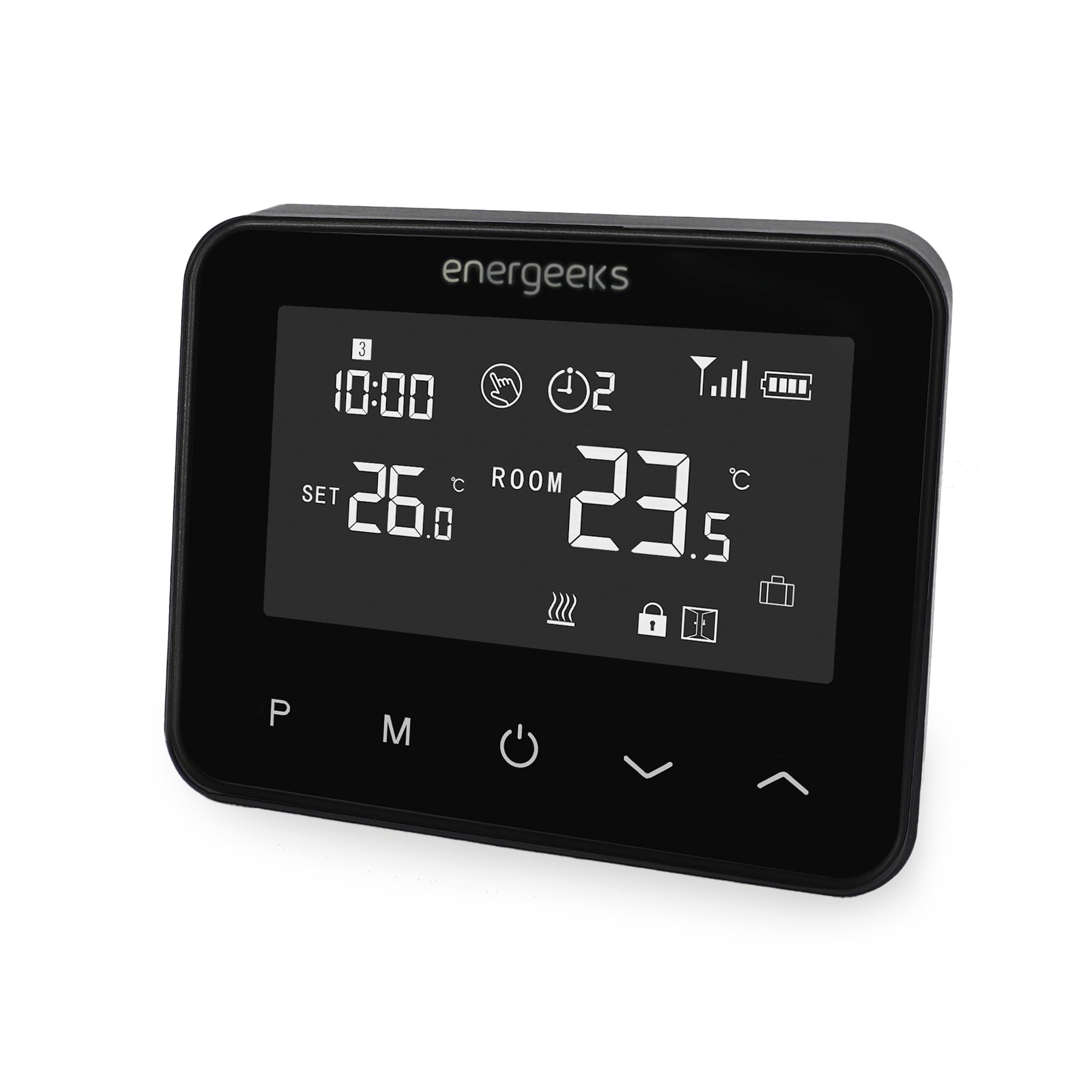 Energeeks Phoenix - Termostato WiFi Inteligente - Automático y Programable - Compatible con Calderas de Gas, Gasoil, Pellet y Suelo Radiante - Control Remoto por App - Compatible con Alexa y Google