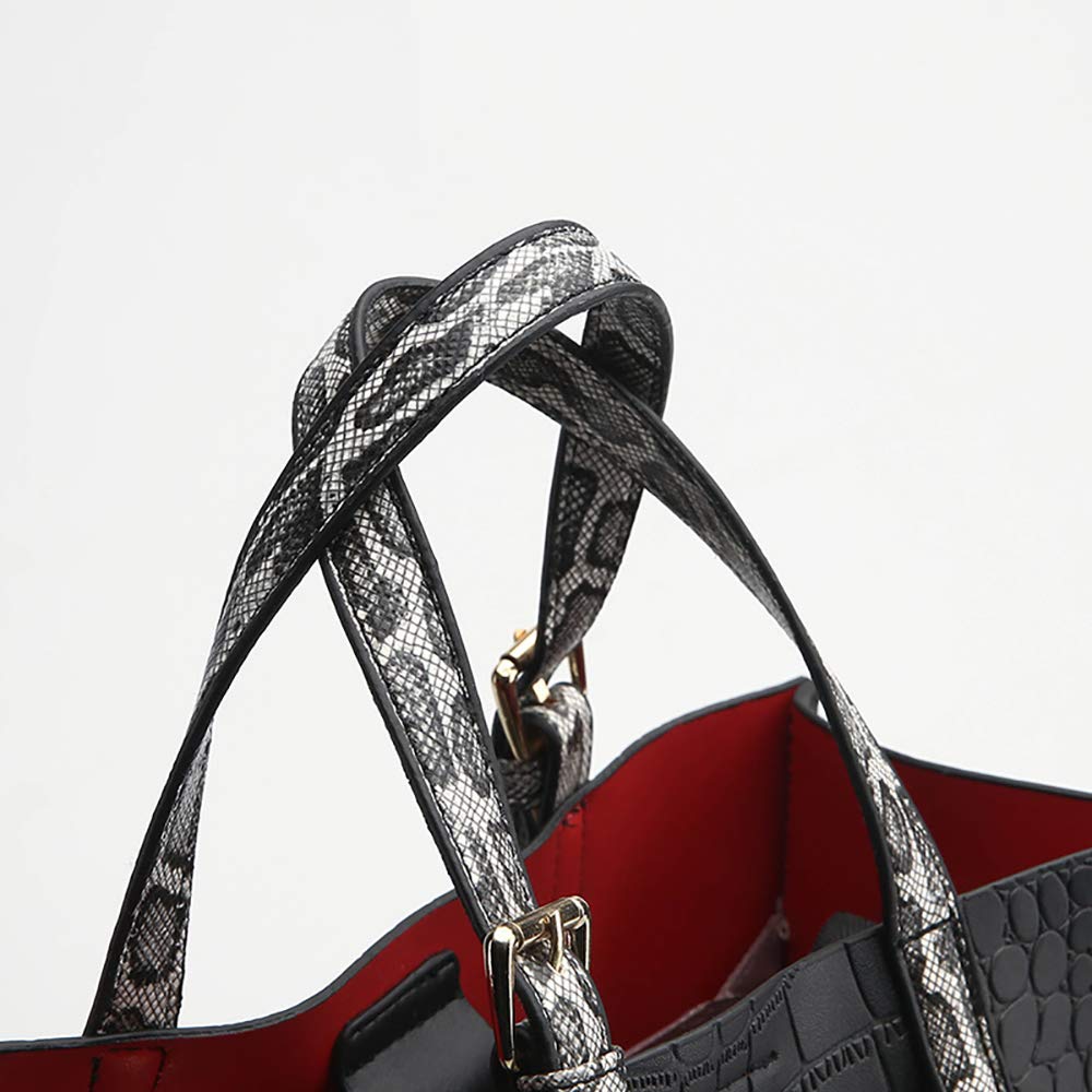 Bolso de mano de piel de serpiente con asa superior para mujer, diseño de cocodrilo, color vino