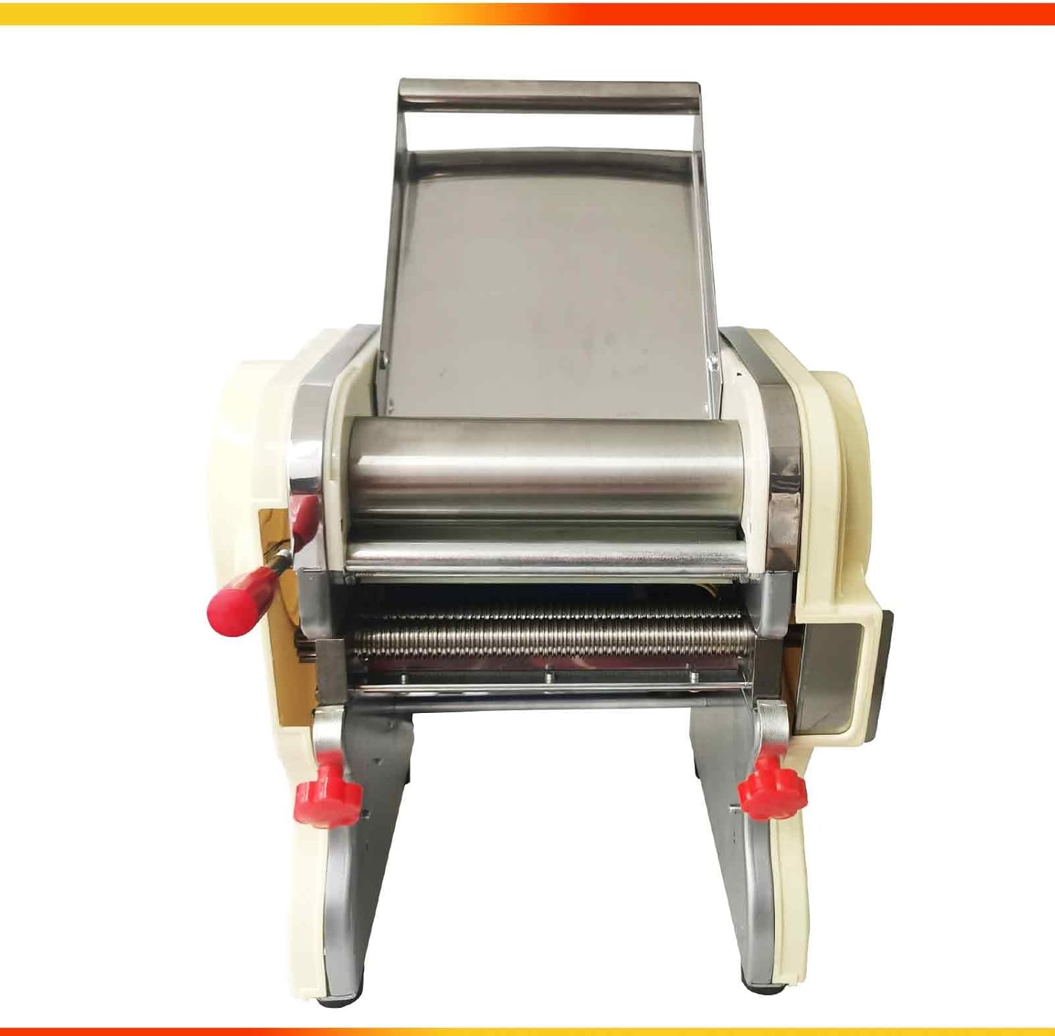 110V Electric Pasta Press Maker, 550W Stainless Steel Electric Noodle Machine, 3mm and 9mm Wide Knife, Household or Commercial Noodle Maker, Adjustable Width