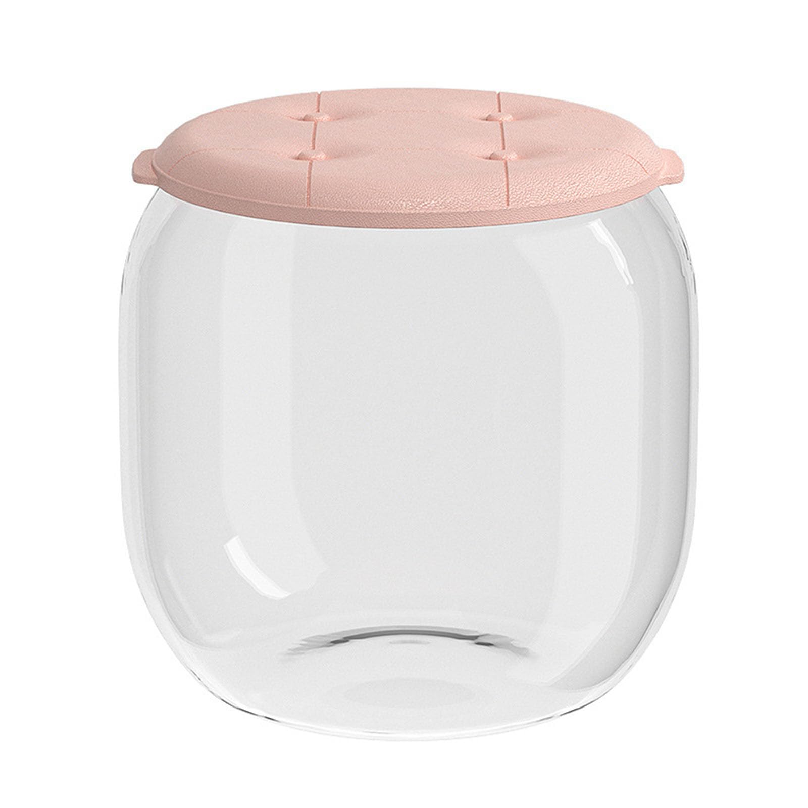 Toy Storage, Transparent Storage StoolClear Plastic Toy with Lid, Multi-Purpose Stool(Pink)