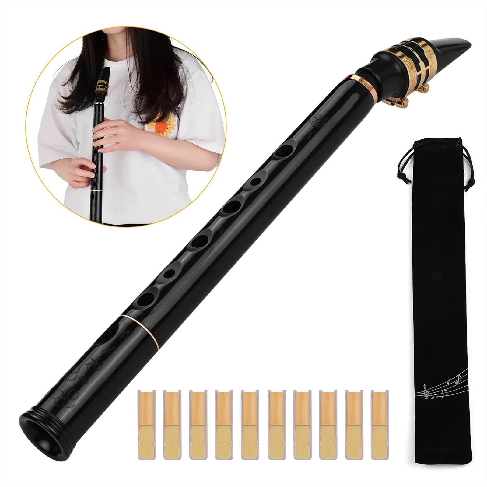 Saxofón Profesional C Key Mini Saxofón De Bolsillo Sax Material ABS Instrumento De Viento De Madera