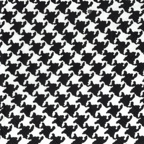 Ideal Home Range 20 Count Boston International 3-Ply Paper Cocktail Napkins, Black and White Pepita