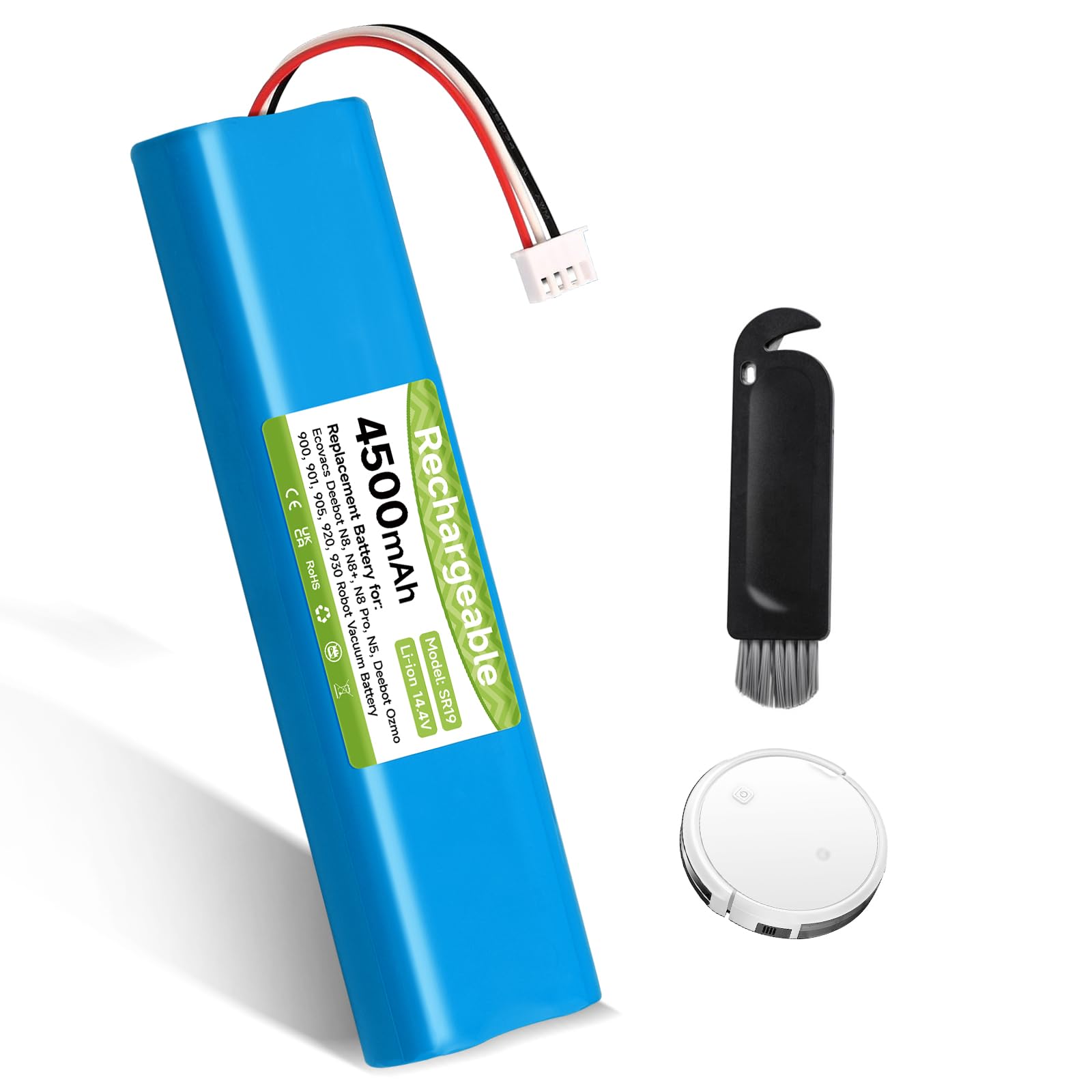 Mspalocell 4500mAh/14.4V Replacement Battery for Ecovacs Deebot N8 / N8+ / N8 Pro / N8 Pro+, N5 for Ecovacs Deebot Ozmo 920 930 937 900 901 905 Vacuum Cleaner Battery
