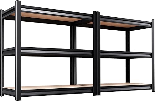 Miniatura 36 de Estantería de garaje de 71 pulgadas de alto, estantes de almacenamiento de 5 niveles, metal resistente, estante ajustable de acero para almacén,