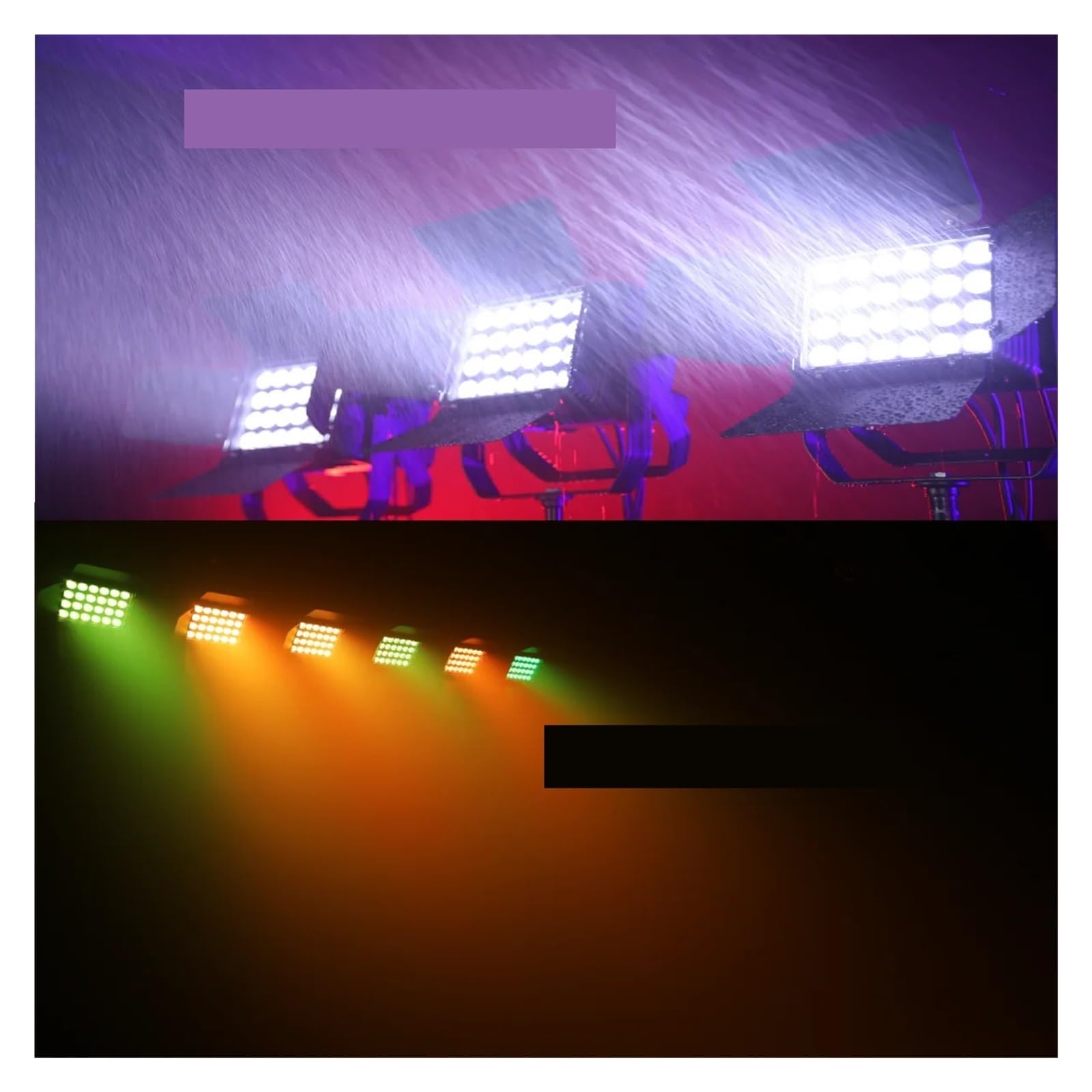 Wodoodporna dekoracja dyskotekowa LED światła ścienne IP65 z drzwiami na zawiasach, 24x18W RGBWA UV 6 w 1, efekty stroboskopowe dla DJ-ów, oświetlenie sceniczne na imprezy (4 szt. 24x12W 4 w 1)