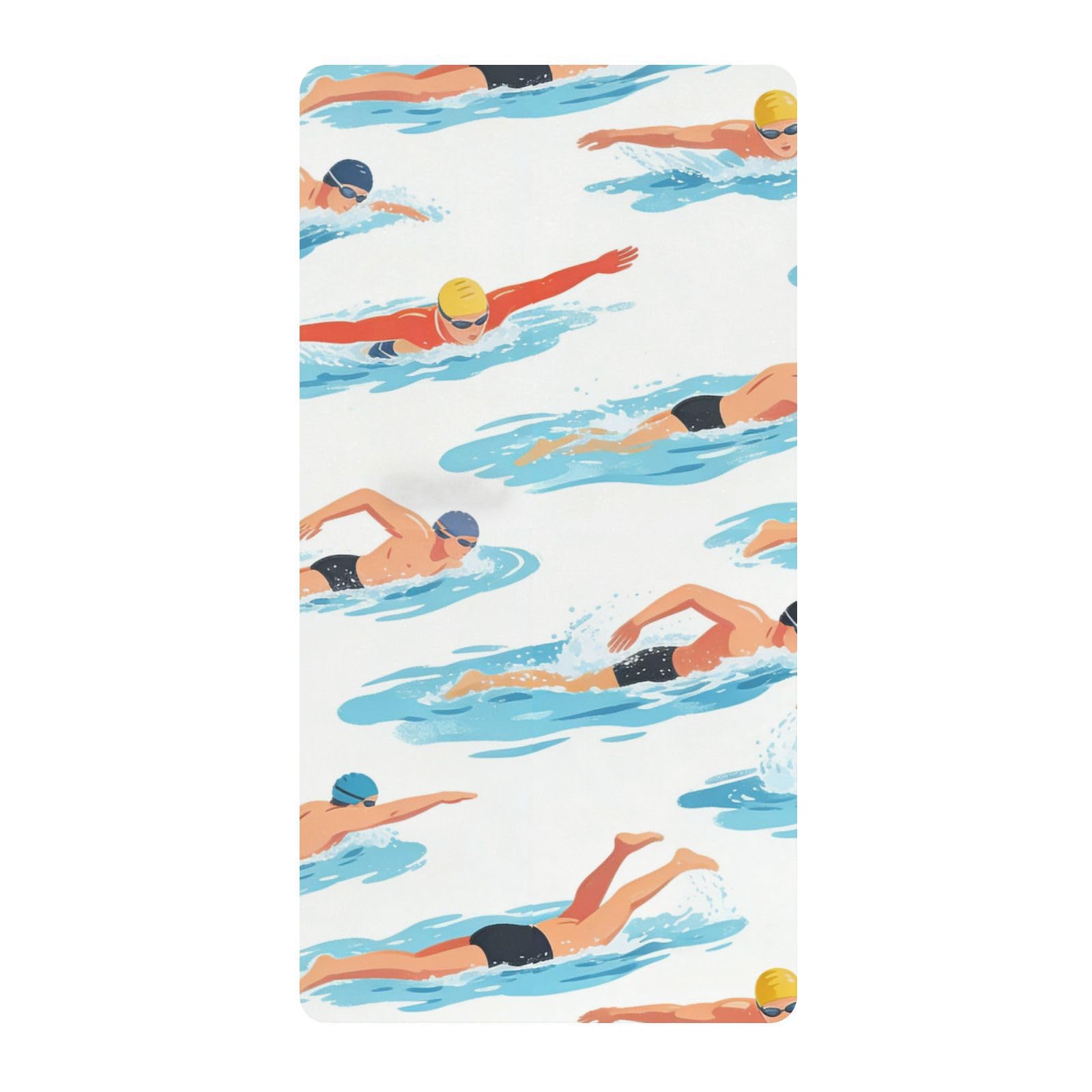 Sábanas deportivas de natación para cuna de bebé para niños y niñas, sábana de algodón cómoda y transpirable, funda de cama para guardería, 1 paquete de forros para cunas de ni?o