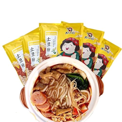 Peze ?北大? 砂?土豆粉 ??薯粉 土豆春雨 麻辣?香 拉面 中式料理 拉面 香辛米粉 春雨 超辣春雨? 米? 速食品 即座中?面 春雨 香辛 5袋 (??米?330g/袋*5)(新老包装交替??)