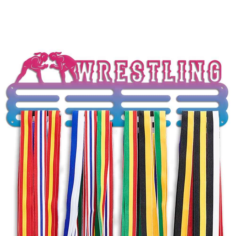 PH PandaHall Wrestling Medaille Hanger Display, Sport Medaillenhalter Display Rack Wandhalterung Hänger Dekor 3 Zeilen Sport Award Rack mit Schraube für über 50 Medaillen Halskette Schmuck 40cm