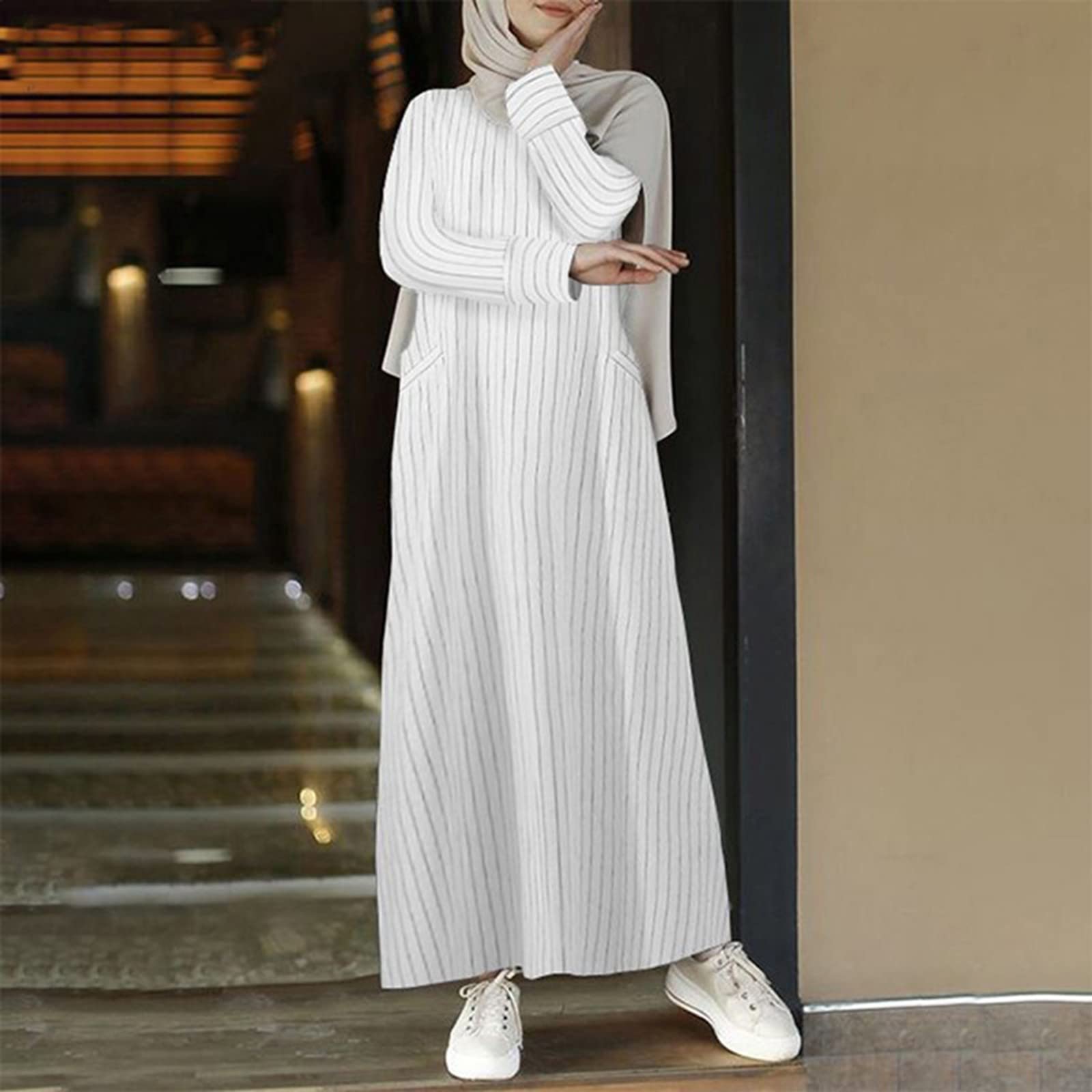 Muzułmańska sukienka Abaya dla kobiet modlitwa islamski kaftan pełna długość hidżab dubaj maxi