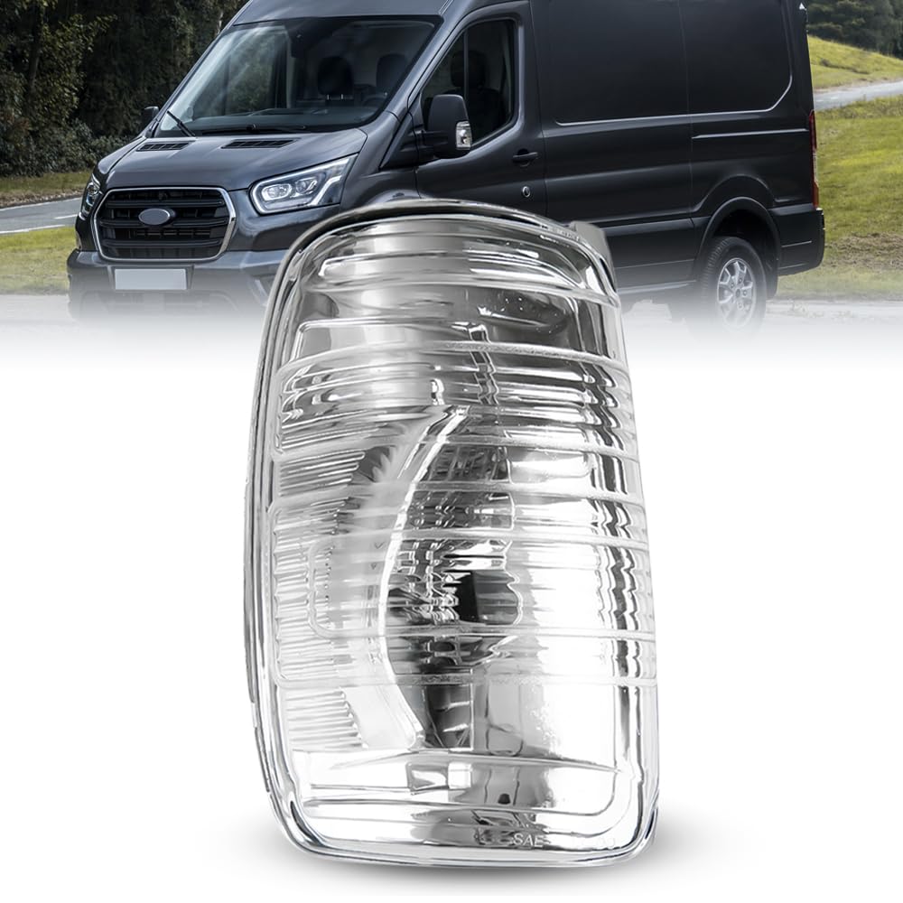Lentille Clignotant Rétroviseur Ford Transit MK8 2014+ - Transparent - Côté Droit/Gauche