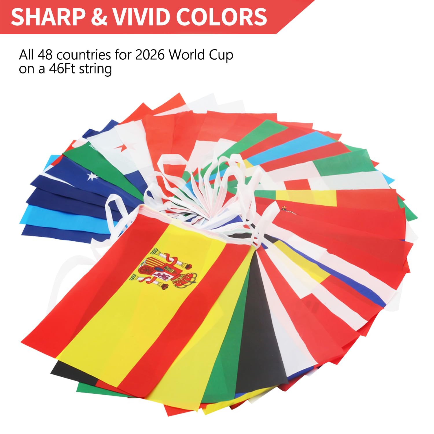 Anley 2026 World Cup 48 Countries String Flag, International