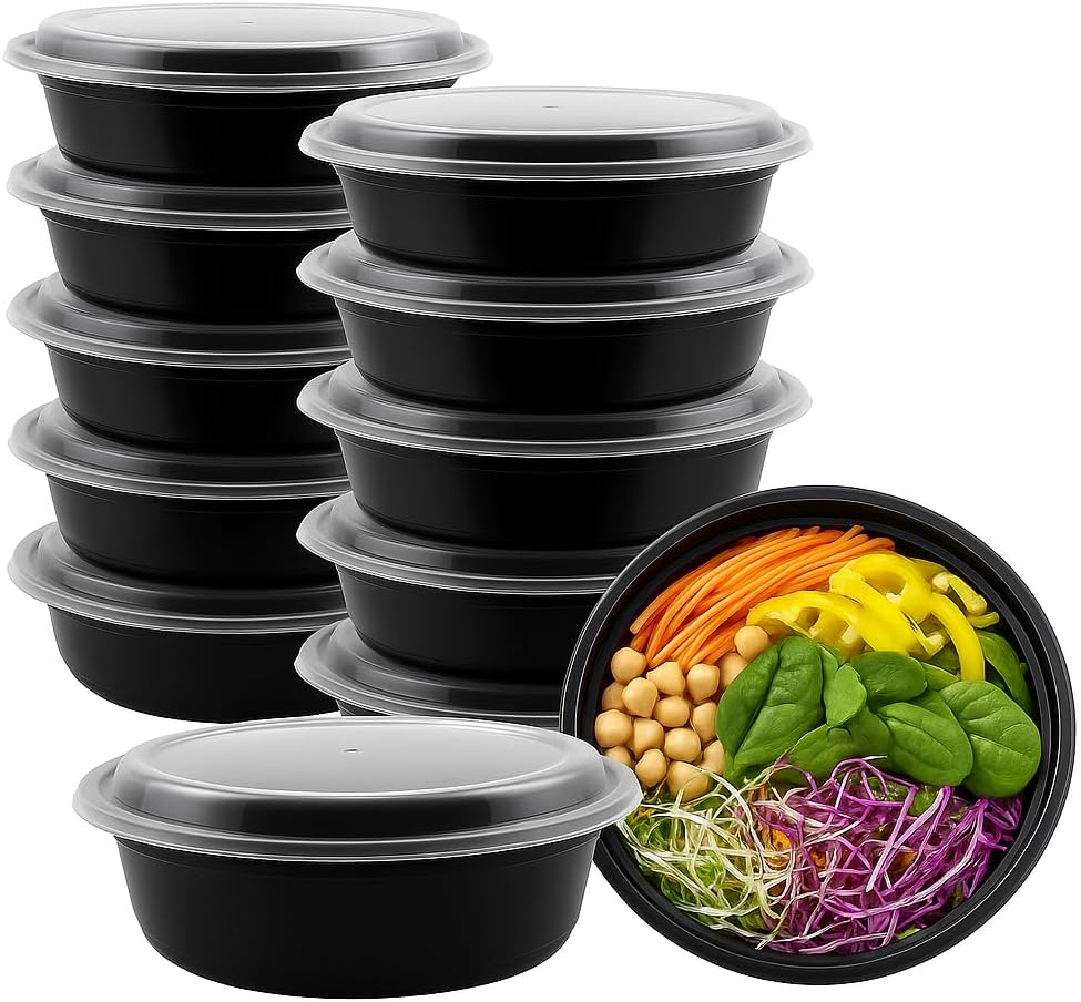 Ruthy's Outlet Meal Prep Containers with Lids, Food container bowl - BPA-Free, Stackable, Freezer & Dishwasher Safe, Reusable Food Storage for Lunch, Portion Control & Meal Prep (15 Pack, 48 oz)