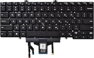 Replacement Keyboard with Backlit and Trackpoint Compatible with Dell Latitude 7400 3400 5400 7410 5401 NOT Fit for Latitude 7400 2-in-1 Black US Layout