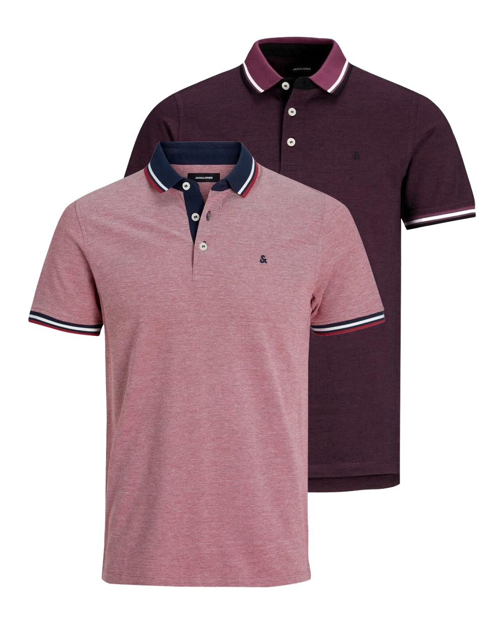 JACK & JONES Men's Jjepaulos Polo SS 2pk MP T-Shirt, M