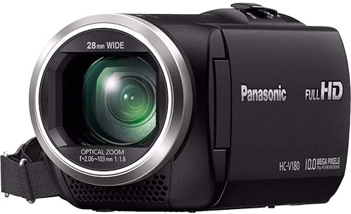 Miniatura 5 de Panasonic Videocámara Full HD HC-V180K, zoom óptico 50X, sensor BSI de 15.8 pulgadas, pantalla LCD de 2.7 pulgadas habilitada para el tacto (negro)