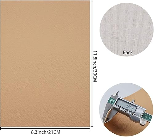 Miniatura 3 de Litchi 8 hojas de tela de piel sintética con textura de grano de litchi de 8 x 12 pulgadas para lazos y aretes