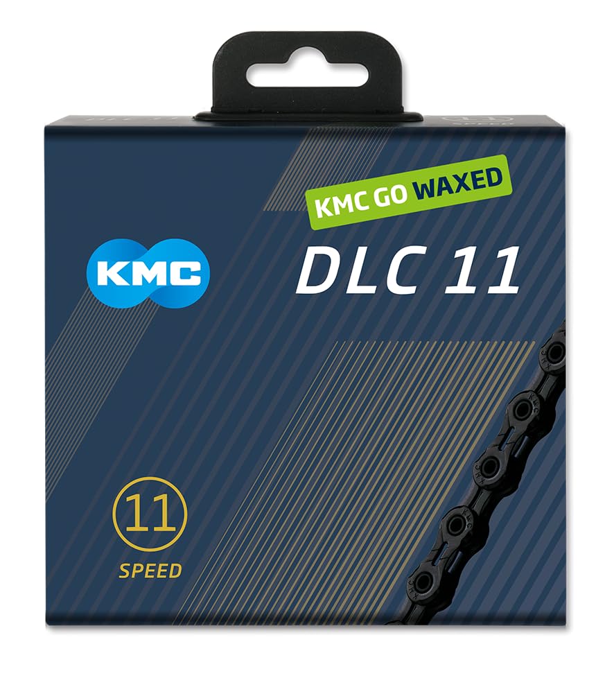 Fahrrad Kette, KMC Fahrradkette, DLC11 WAXED schwarz, 1/2" x 11/128", 118 Glieder, 11-fach, leicht, schwarz
