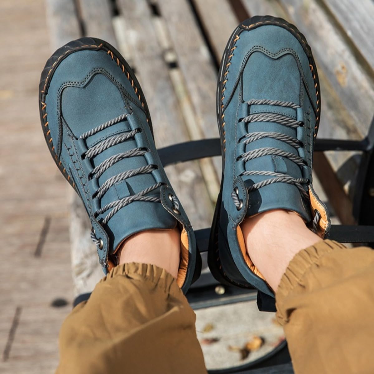 Zapatos ortopédicos de cuero hechos a mano para mujer, cómodos, antideslizantes, con soporte de arco para mujer, impermeables, zapatos de senderismo al aire libre, zapatos ortopédicos suaves para