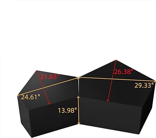 Miniatura 54 de Juego de 2 mesas de centro anidadas, mesas de café redondas de nogal, mesa redonda de madera moderna y mesa auxiliar para espacios pequeños,