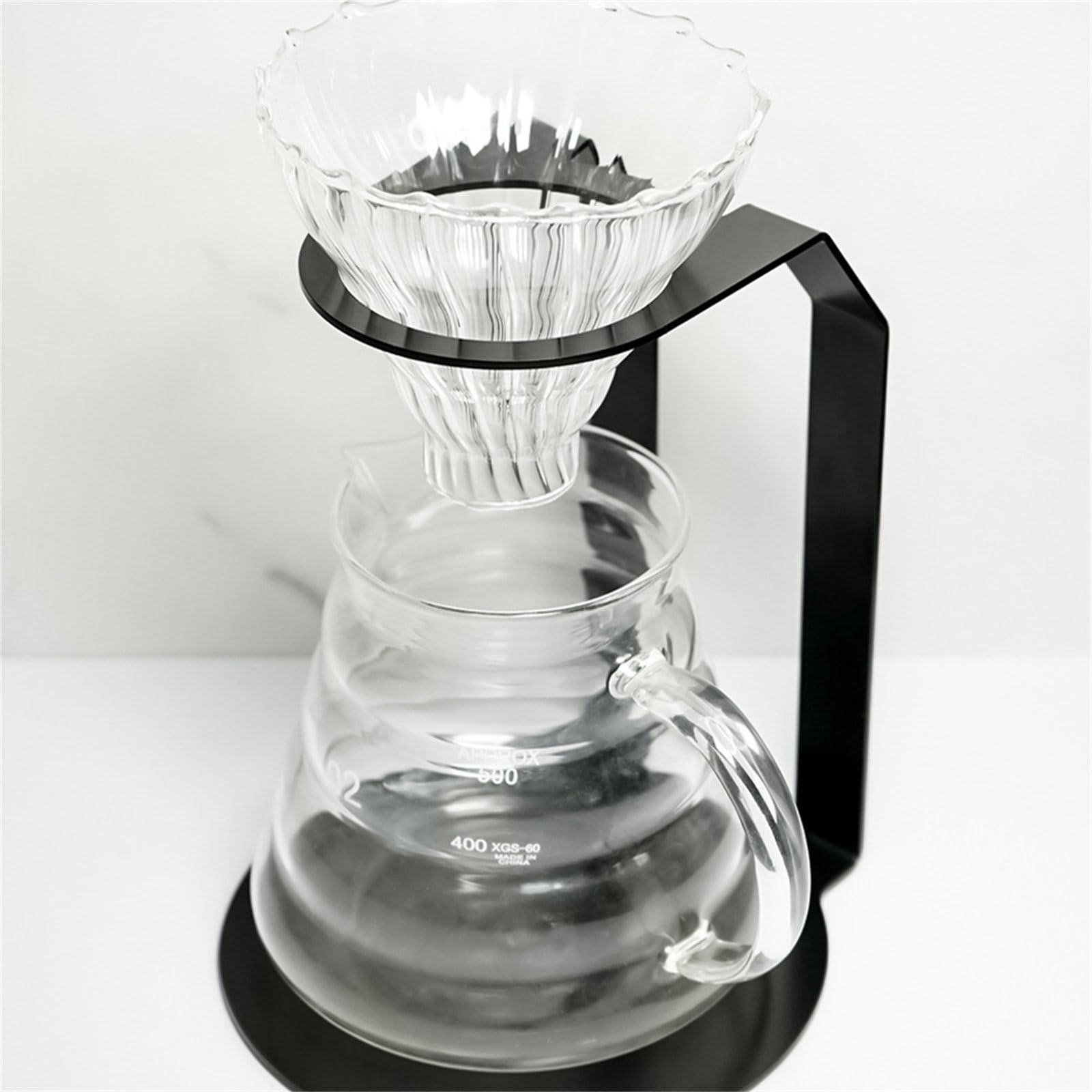 Práctico soporte de café prensado a mano, textura de hierro, soporte para máquina de café espresso, marco para preparar café