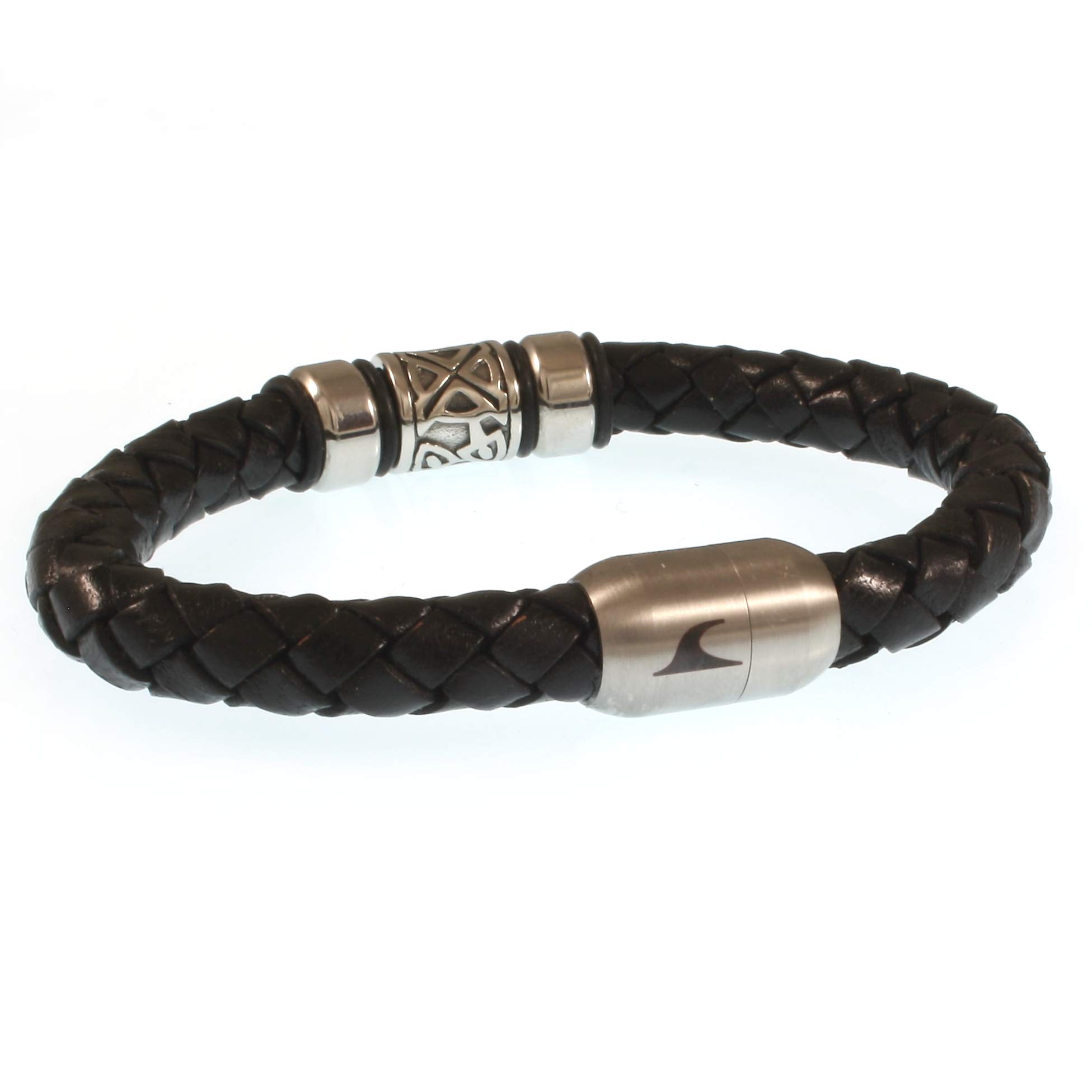 Leder-Armband FUERTE SHINE Schwarz Surfer Damen Herren