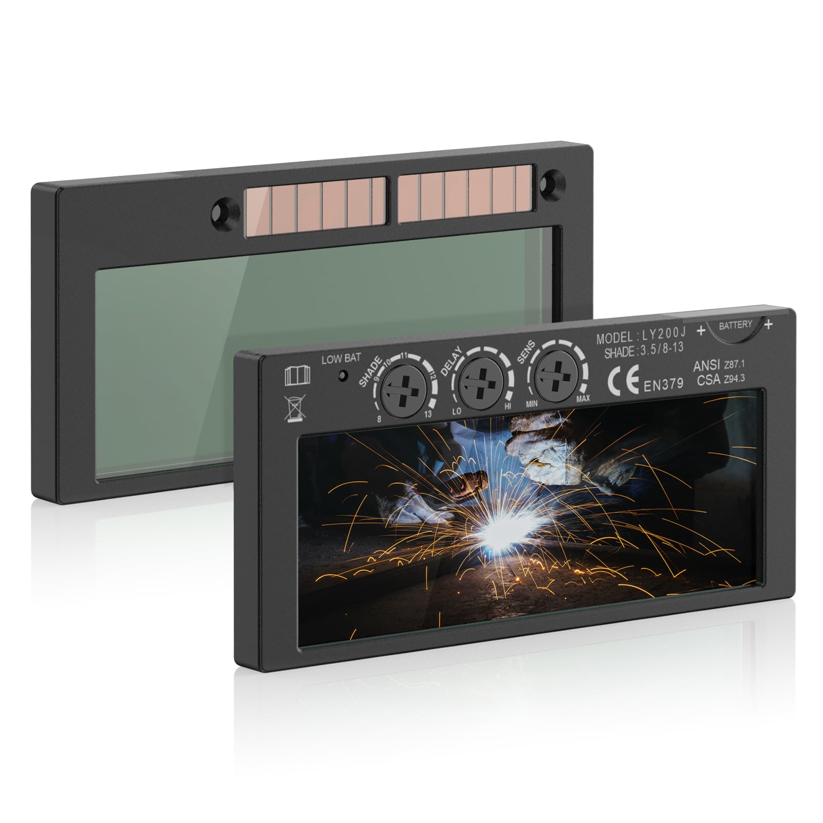 YESWELDER Shade 8-13 2x4 Auto Darkening Welding Lens,True Color Blue Technology Filter, 2x4 Welding Lens Replacement for Standard Welding Hoods and