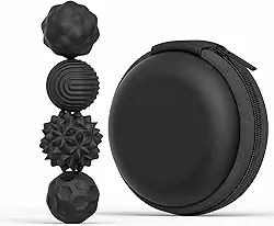 Bolas Sensoriais Magnéticas de Silicone – Brinquedo Antiestresse e Calmante para Crianças e Adultos, Ideal para Autismo, Alívio Ansiedade (4 peças - preto)