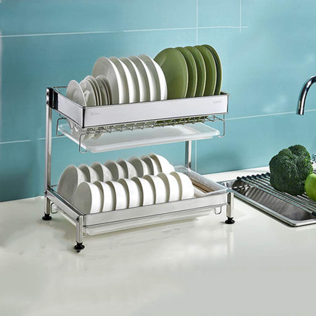 Rejilla para Cubiertos Rejilla para Platos Rejilla para escurrir Rejilla para almacenar Platos de Cocina Sección de Engrosamiento Rejilla para Platos de Acero Inoxidable 304 Rejill