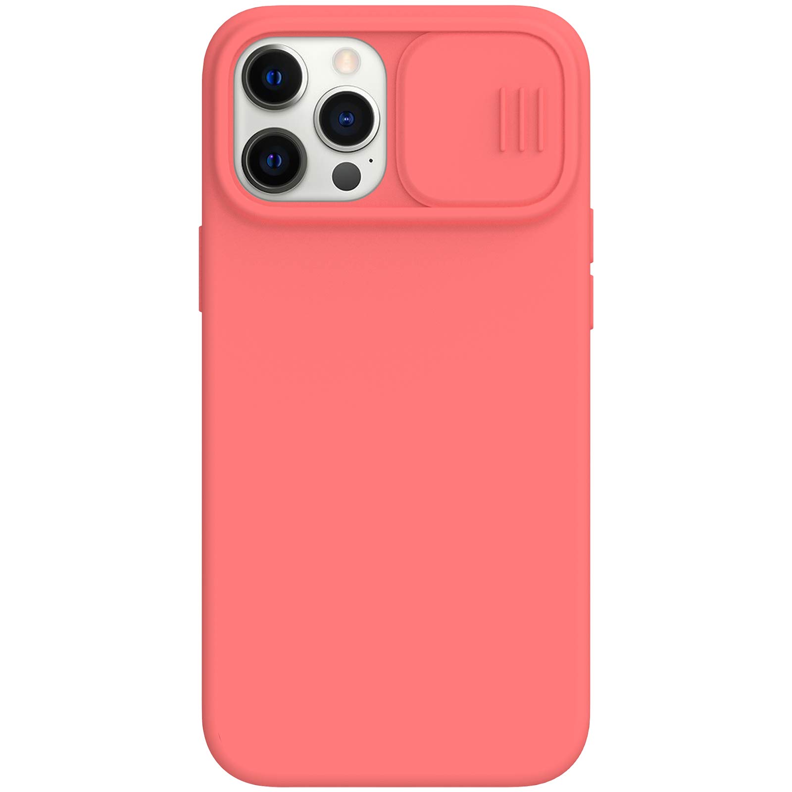 Nillkin iPhone 12 pro max Silicone Case, CamShield Silky Liquid Silicone Case with Camera Cover, Slide Lens Protection - Red-image-5