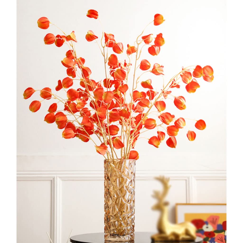 Künstliche Blumen Laterne Frucht Künstliche Blumen mit Vase Wohnzimmer Hochzeit Büro Dekoration Hochzeit Gefälschte Blume Set Künstliche Blumen wie Echt