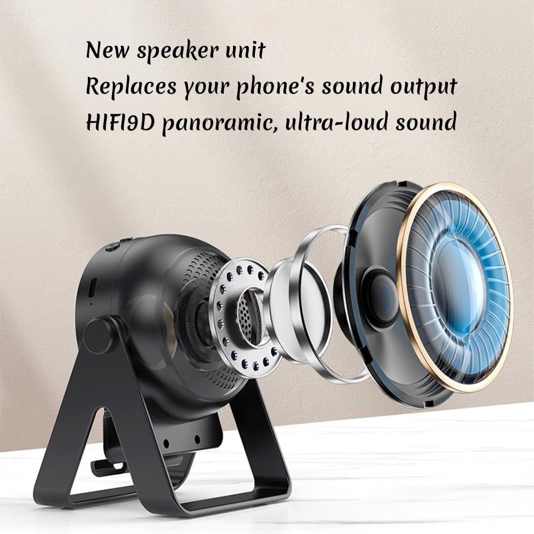 4 in 1 Multi-Functional Cell Phone Stand Bluetooth Speaker, Leteimall 4 in 1 Wireless Induction Bluetooth Speaker, Adjustable Phone Holder with LED Mood Lighting for Home & Office (Black) image 5 of 7 B0FLK4YBPP