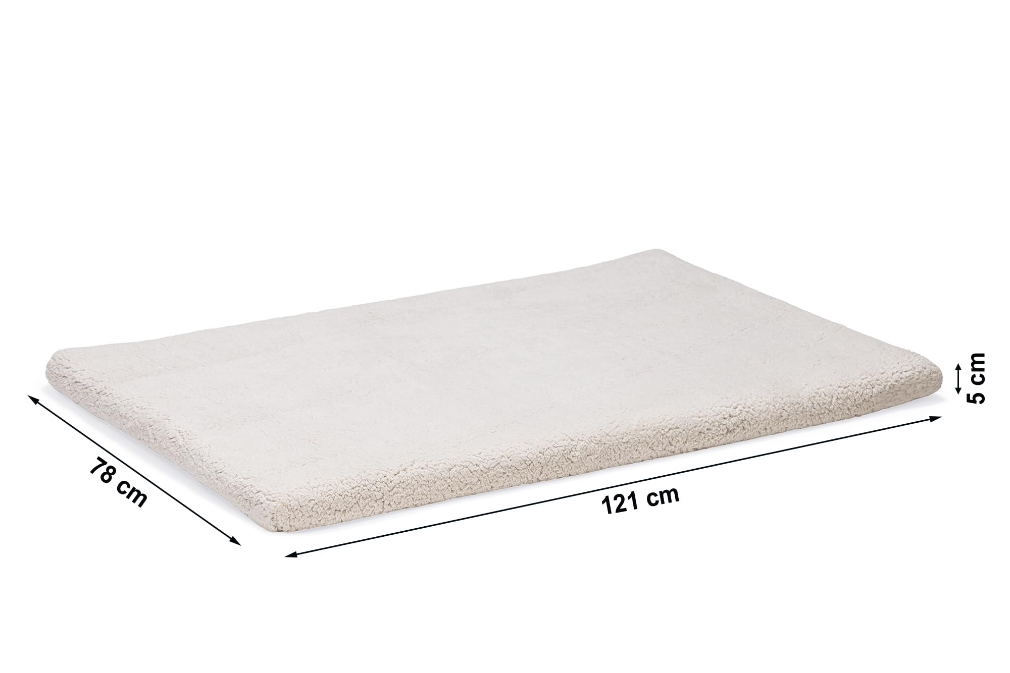 Beeztees Ito, Orthopädisches Käfigkissen, Hundebett, Hellgrau, 121x78x5 cm
