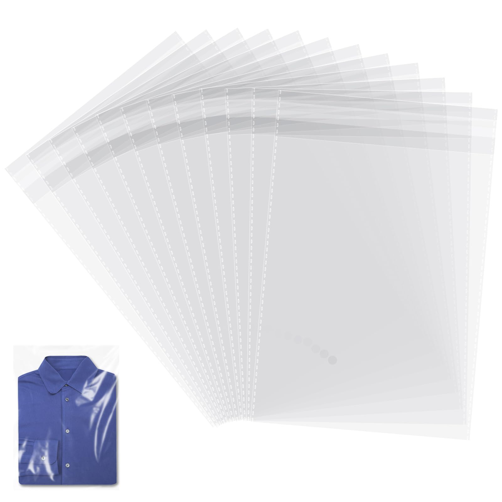 Gardeasy Clear 100 Packs A3 Self-Adhesive Bags, Cellophane Display Bags, Food Safe, Opp For Cookies, Cards, Envelopes, (12 X 16.5 Inches)