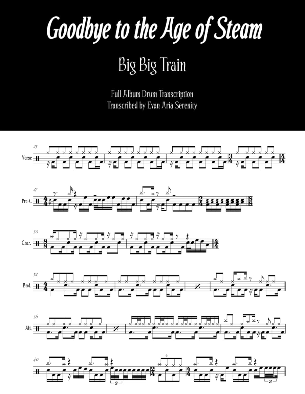 Big Big Train - Goodbye to the Age of Steam: Full Album Drum Transcription (JDS Drum Transcription Books)