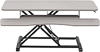 Vista 46 de VIVO Convertidor de escritorio de 32 pulgadas, Serie K, elevador ajustable de altura para sentarse y pararse, estación de trabajo para monitor dual
