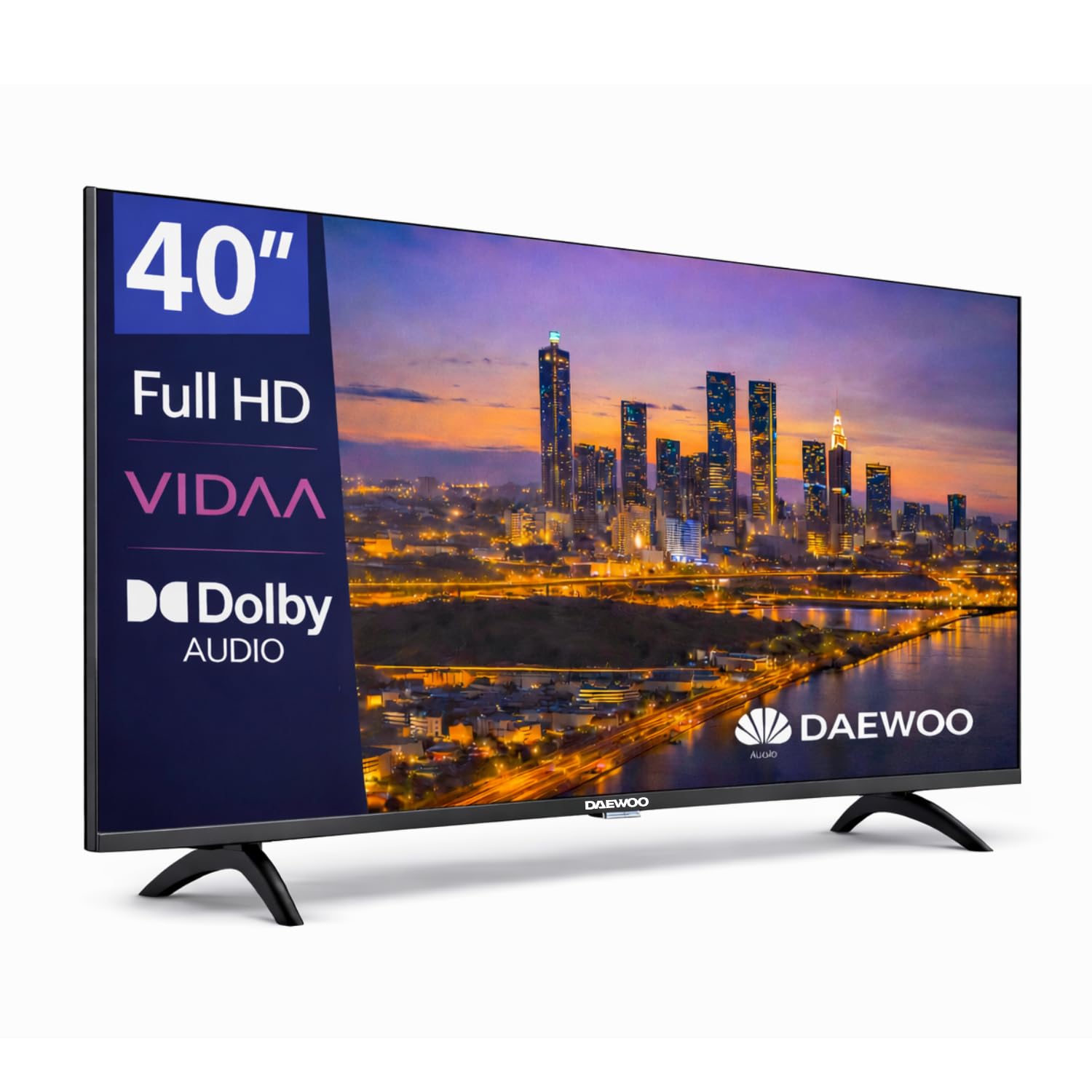 Daewoo 40VB56FV Smart TV 40 Pulgadas Full HD, HDR10, Dolby Audio, WiFi, HDMI, Diseño Sin Marcos (Frameless), Funciones de accesibilidad, Gama 2026