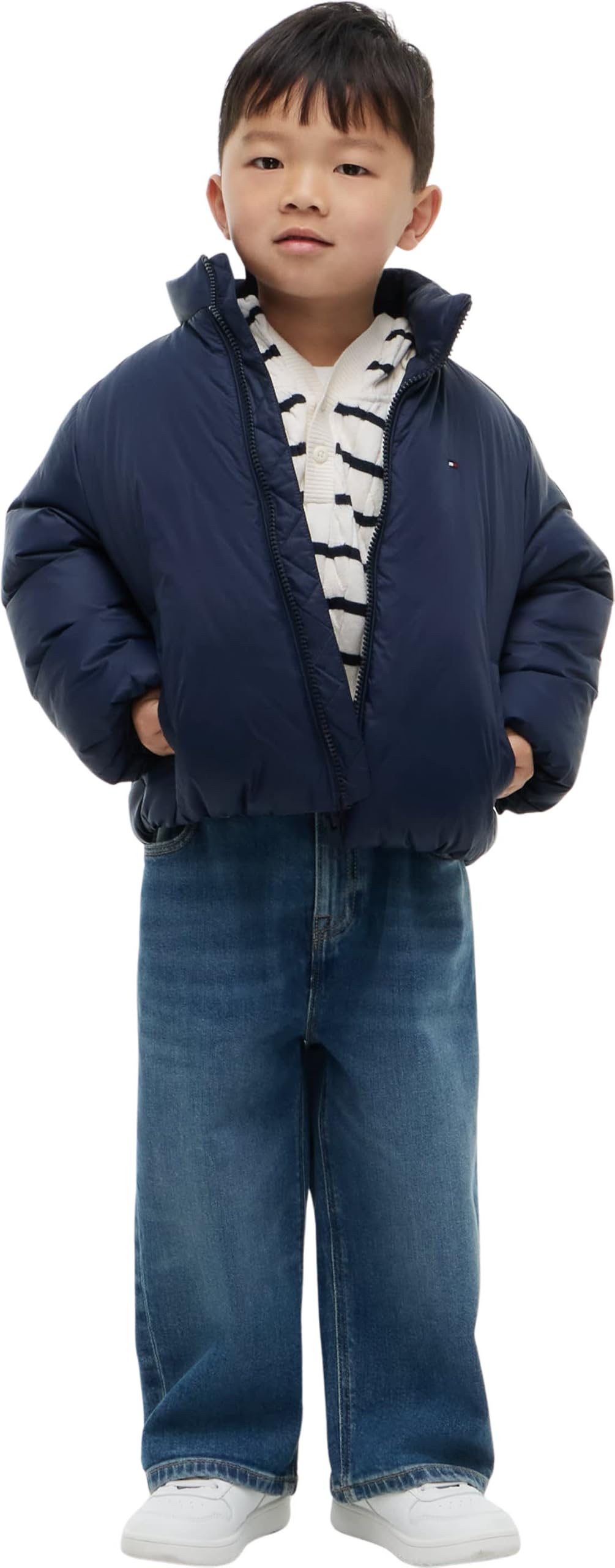 Tommy Hilfiger Kids Gender Inclusive Lu Packable Puffer Jacket KS0KS00783 Puffer Jacket, BLUE, 18 Month