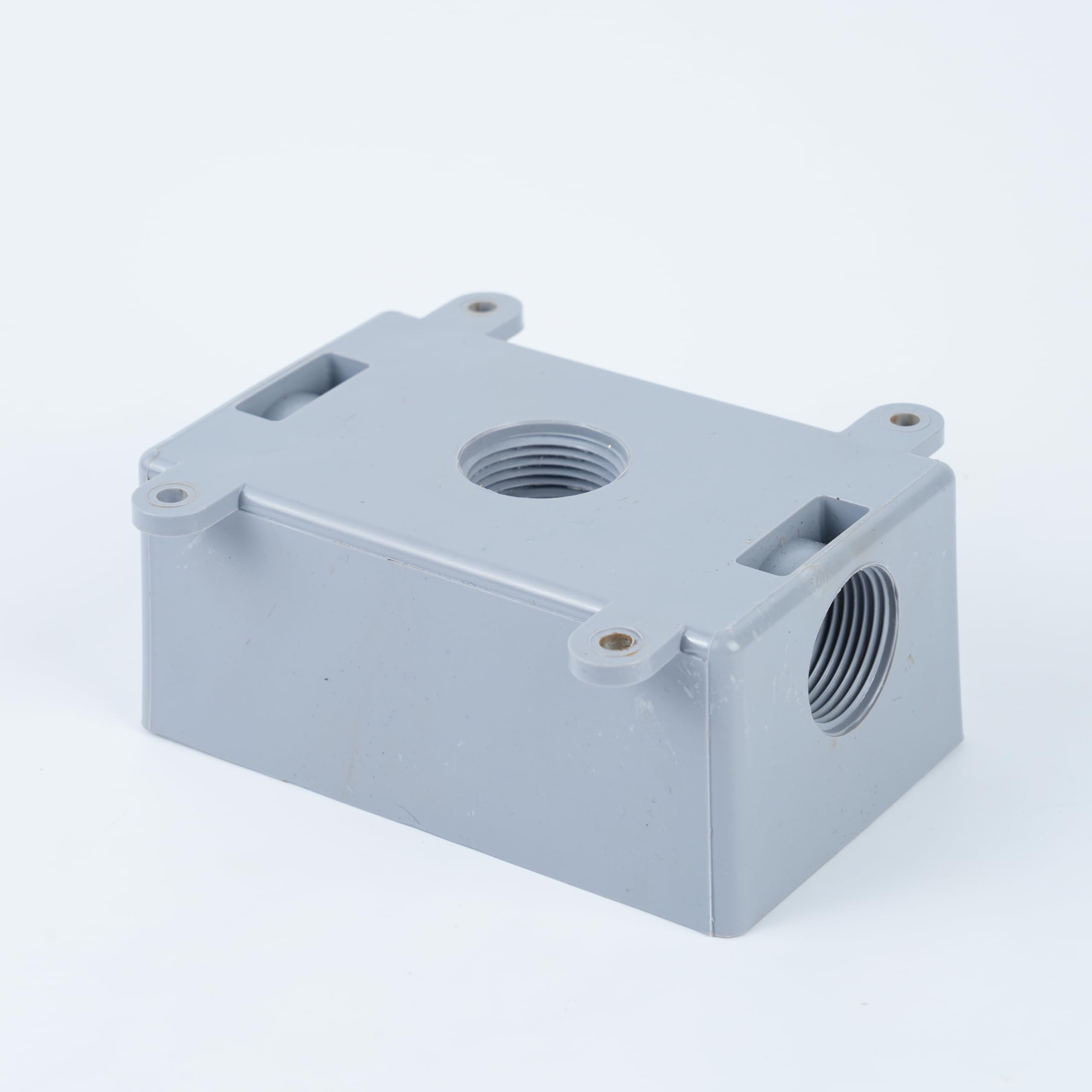 Caja de conexiones eléctrica resistente a la intemperie de 2 o 3/4 pulgadas con adaptadores, gris, instalación en interiores y exteriores (paquete de 4 unidades)