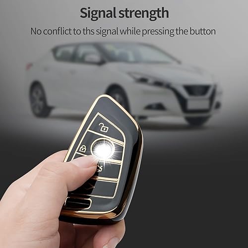 Miniatura 5 de Funda para llavero BMW compatible con llavero para llave inteligente 2 5 6 7 Series X1 X2 X3 X5 X6 (negro)