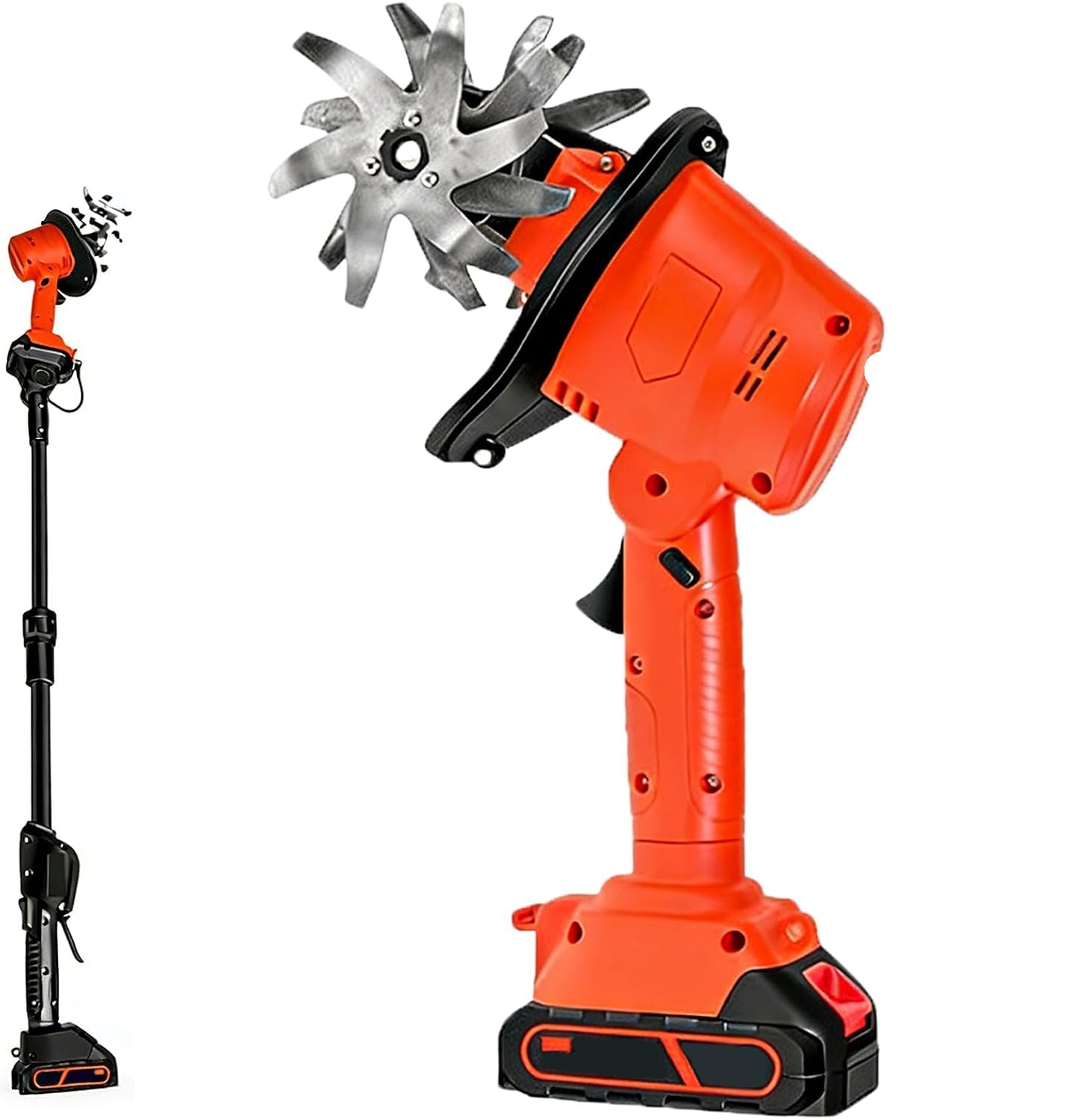 21V sans Fil électrique motoculteur de 10cm de Profondeur avec 2 Batteries Brushless Moteur Ultralight Garden Tool pour pelouse Greenhouse